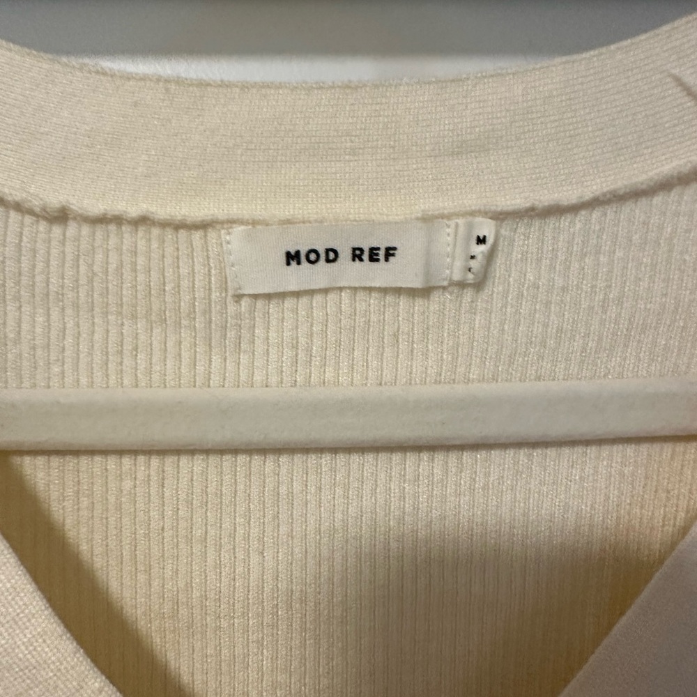 Mod Ref Cream Ribbed Knit Top - Picture 2 of 2